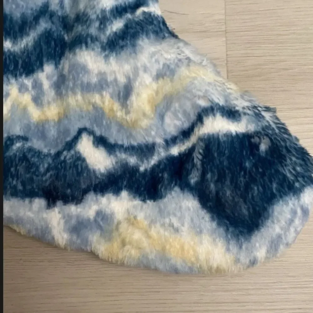 Threshold Luxury Zig Zag Design Faux Fur Christmas Stocking